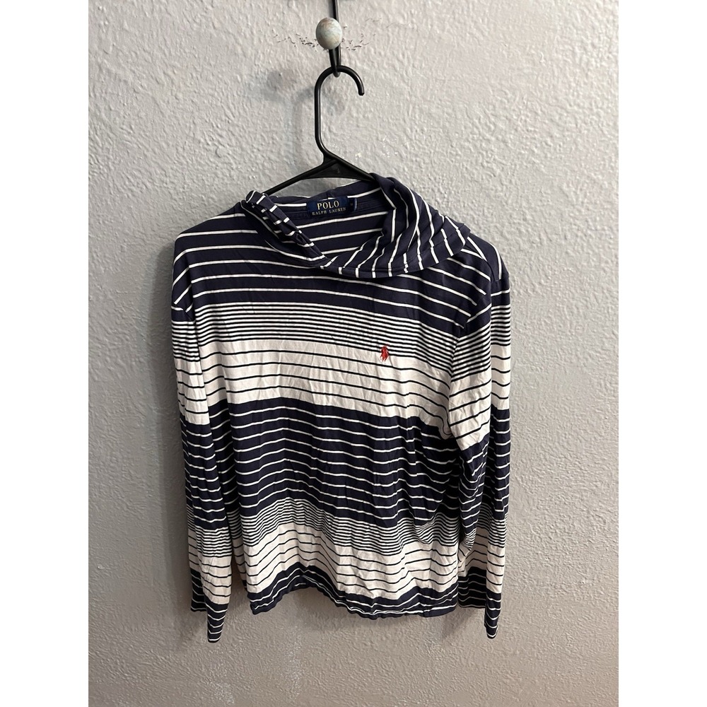 Polo Ralph Lauren Hoodie Striped Mens Size Medium Blue White